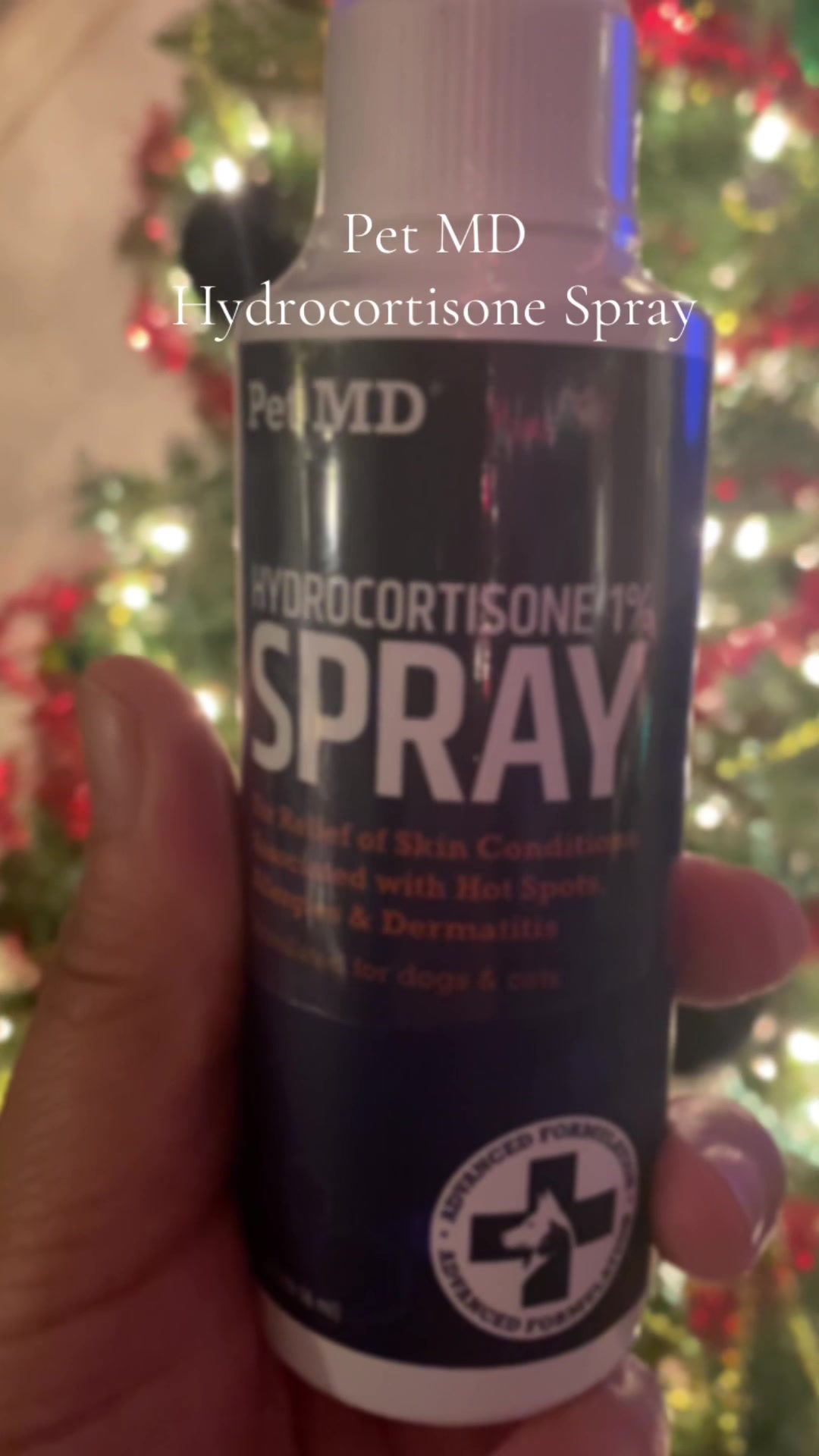 TikTok post by @cassandra_angeleque for PetMD Store. Caption reads: Hydrocortisone spray for pets! @PetMDStore....