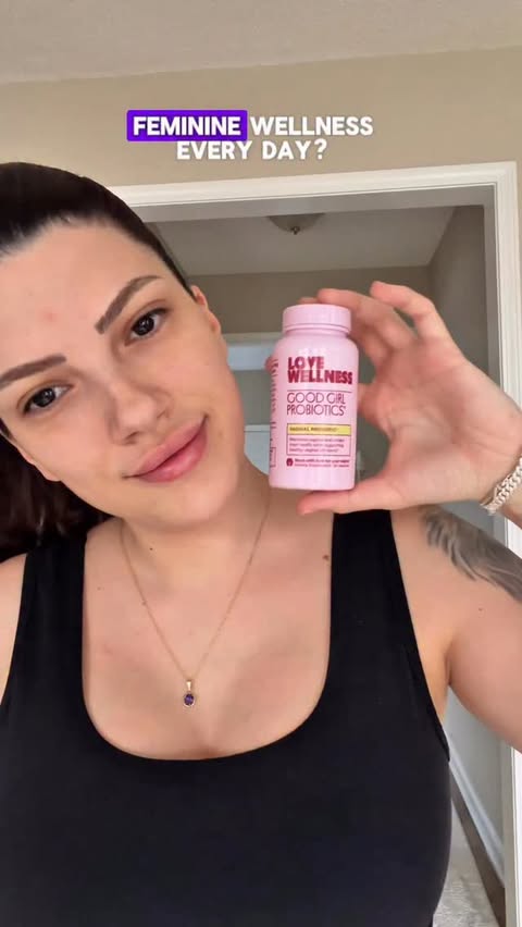 Instagram post by @accordingtomelissa for Love Wellness. Caption reads: [...] has been Good Girl Probiotics by Love....