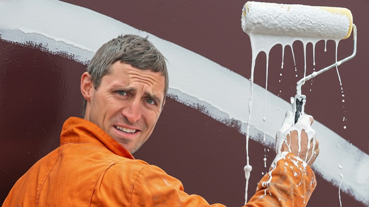 YouTube post by @jacobknowles5421 for Huckberry. Caption reads: Painting the engine room of my BRAND NEW lobster....