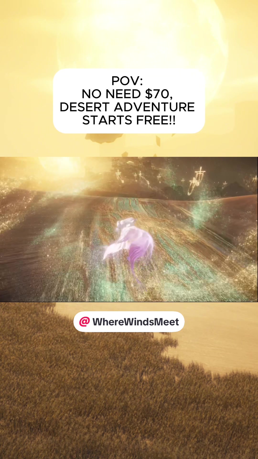 TikTok post by @orumaiito_gaming for Where Winds Meet. Caption reads: [...] $70 for an adventure like this? @Where Winds....