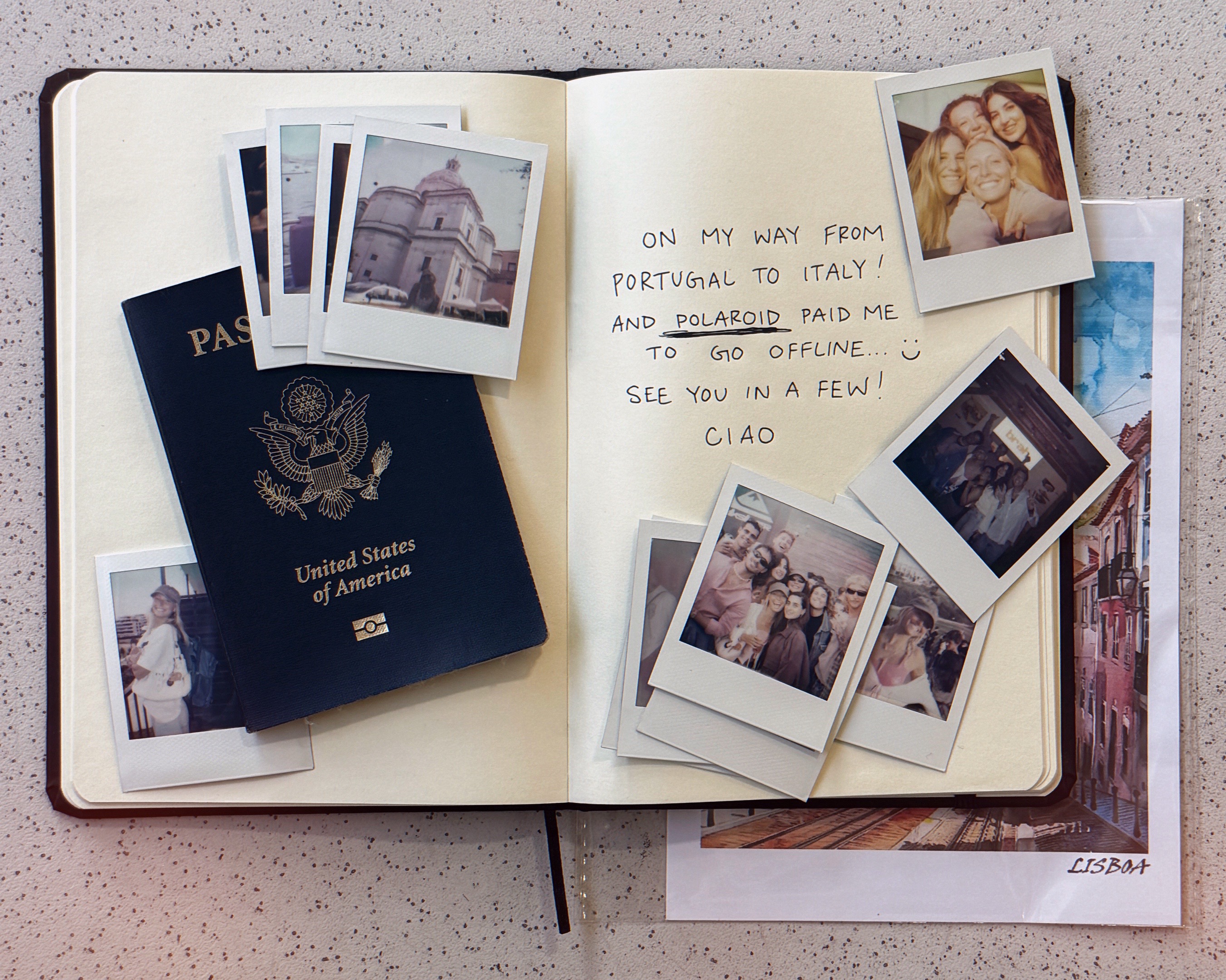TikTok post by @taylorpolcyn2 for Polaroid. Caption reads: [...] offline. See you in a few. @Polaroid....