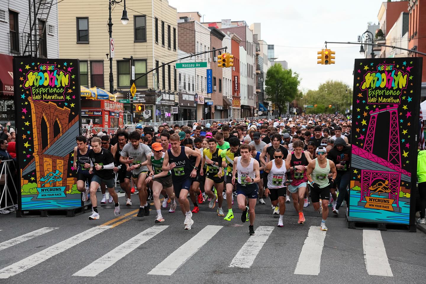 Instagram post by @brooklynexperiencehalf for Oatly. Caption reads: The 2025 NYCRUNS Brooklyn Experience Half Marathon.