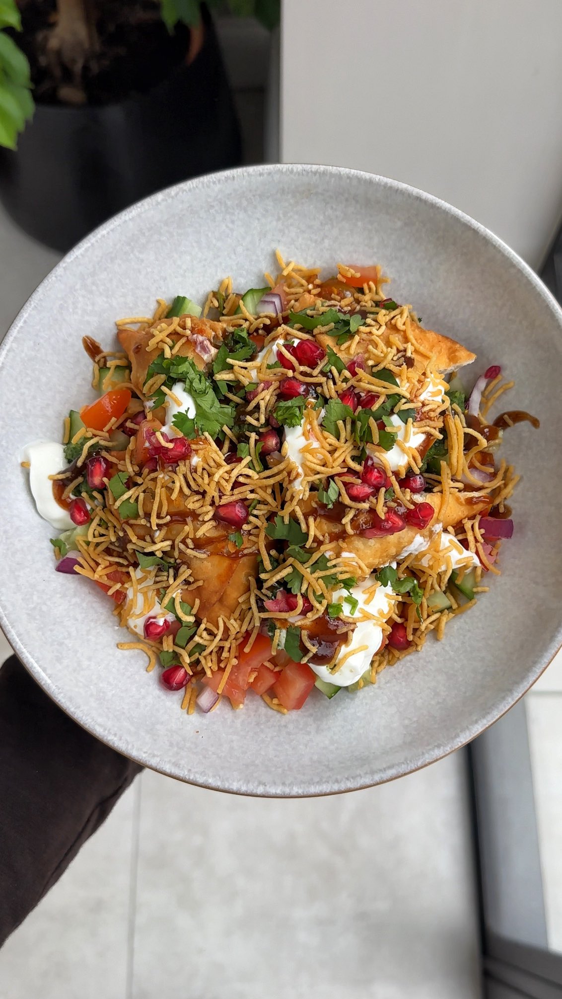 Instagram post by @sophiethenutritionist for Waitrose. Caption reads: happy diwali ft. me and my mum making samosa chaat....