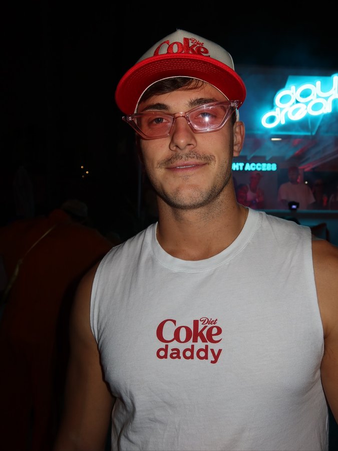 Instagram post by @garretthawley_ for Diet Coke. Caption reads: A Diet Coke club promoter (idk?) and your dentist....