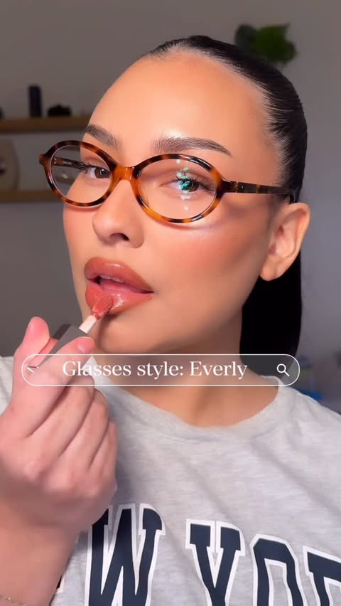 Instagram post by @katearvizu for Zeelool. Caption reads: just the essentials. ☕️💄 wearing my @zeelool....