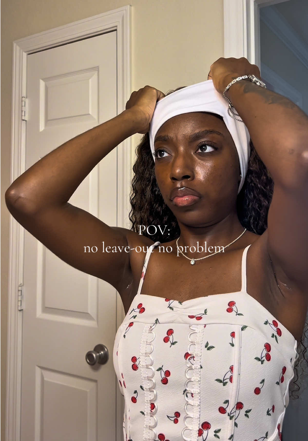 TikTok post by @chatwithtee for Cheetah Beauty Hair Shop. Caption reads: POV: no leaveout, no problem 😮 @Cheetah Beauty....