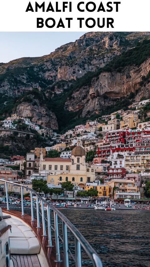 Instagram post by @joujoutravels for GetYourGuide Creator Community. Caption reads: The Amalfi Coast is best seen by boat 🇮🇹✨ And....