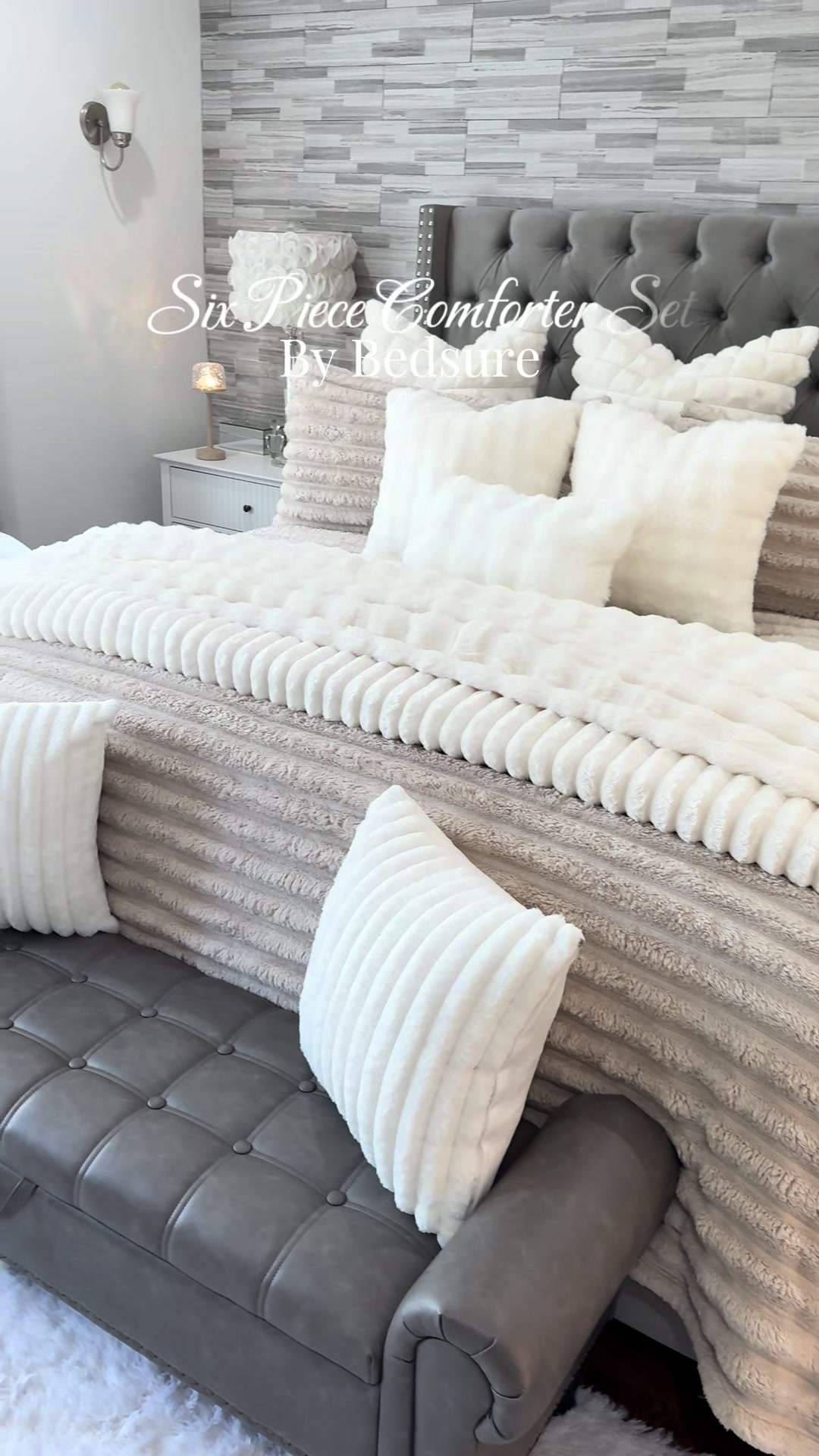 TikTok post by an influencer for Bedsure. Caption reads: [...] Soft Comforter Set from Bedsure @Bedsure....