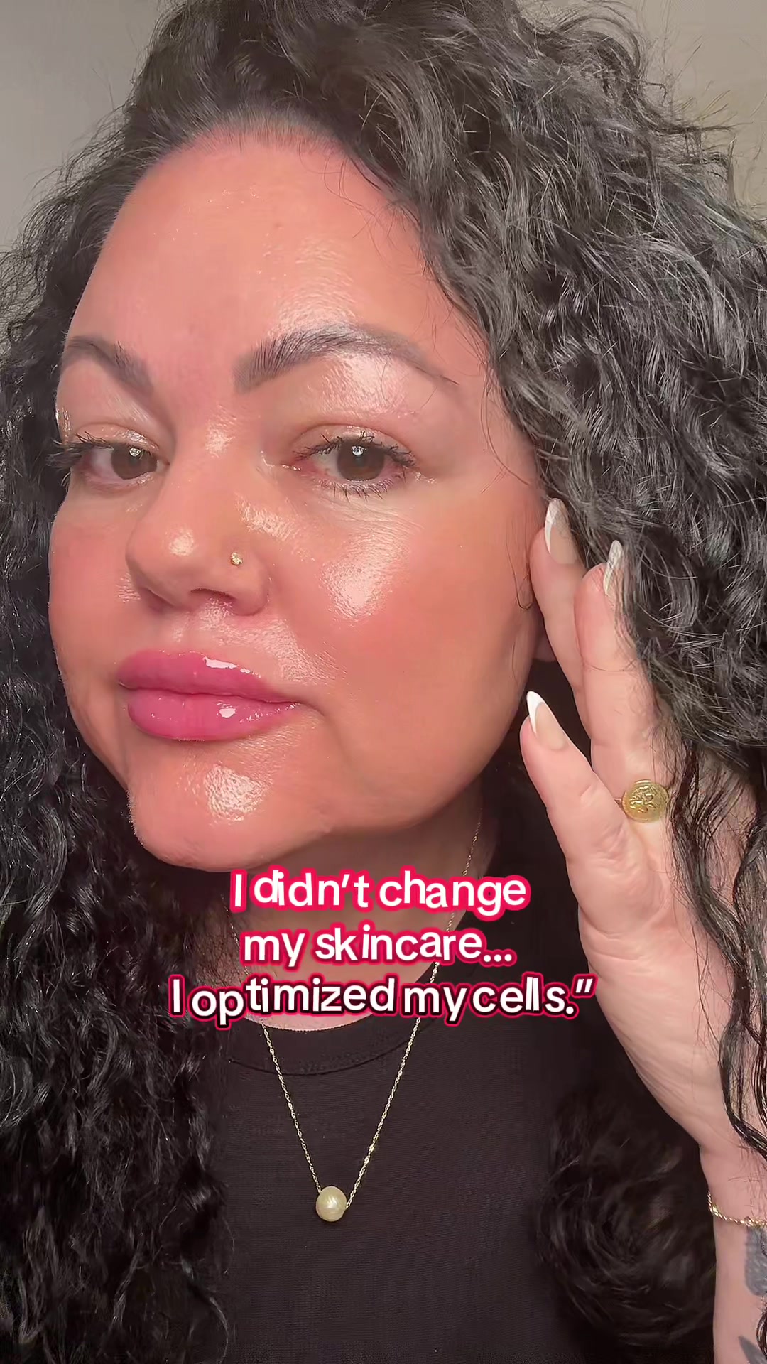 TikTok post by @shannonluxe777 for Esther Formula. Caption reads: [...] #glowingskin #beautyhacks @ESTHER FORMULA....