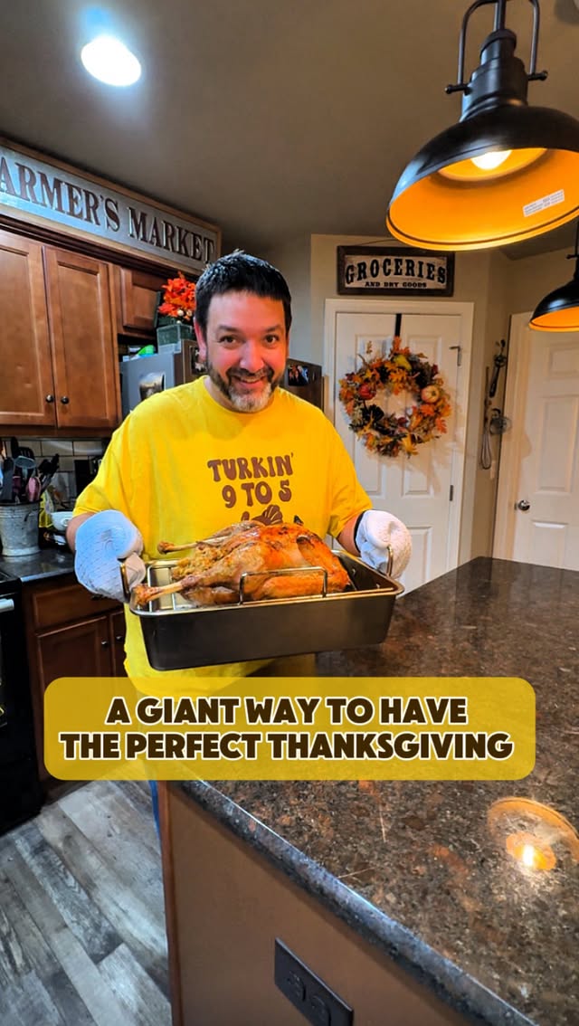 Instagram post by @thehungiecouple for Giant. Caption reads: [...] Thanksgiving can get a little crazy, but....