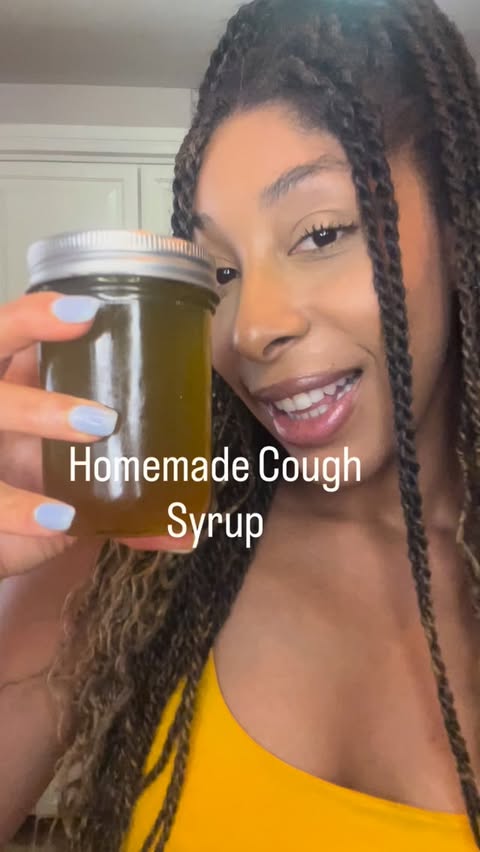Instagram post by @wellnesswithcharms for Food52. Caption reads: Homemade Cough Syrup 🫚🍯🌿⬇️⬇️

Comment “cough”....