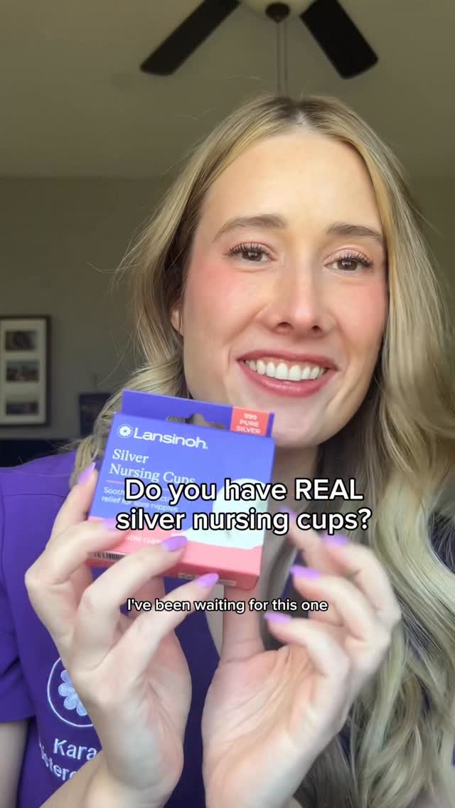 Instagram post by @karathebabynurse for Lansinoh. Caption reads: [...] made out of real silver. The ones from....