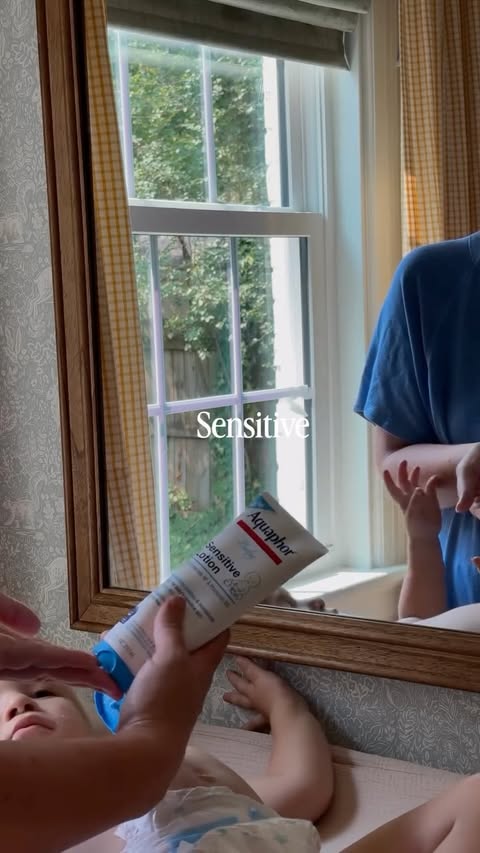 Instagram post by @hellomorellos for Aquaphor US. Caption reads: #ad My son was born preterm and spent time in the....