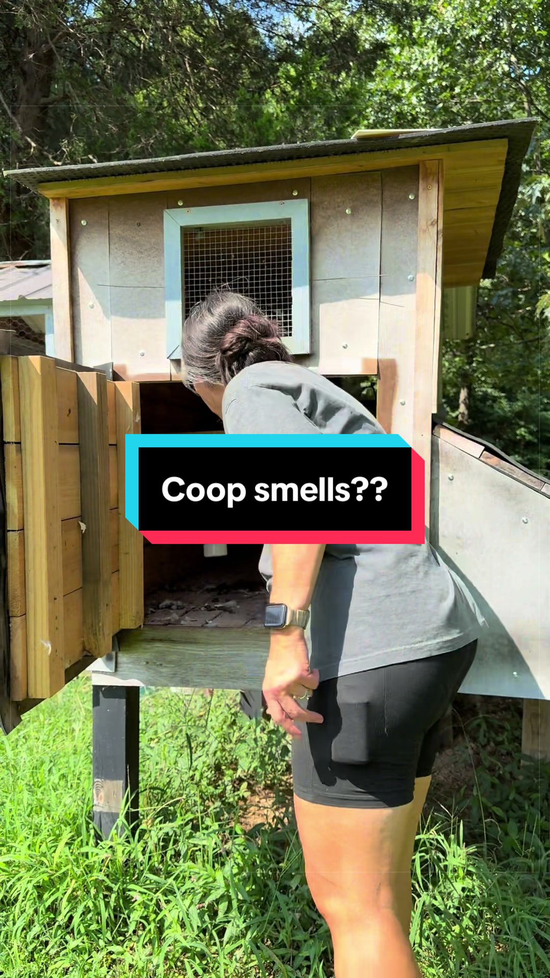 TikTok post by @juliehughes30 for Reliant Pet. Caption reads: @Reliant Pet the only way to keep the coop....