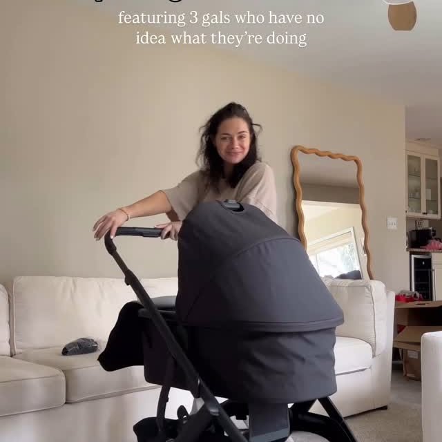 Instagram post by @meghanmcferran for UPPAbaby. Caption reads: let’s put together our @uppababy stroller!!✨

so....