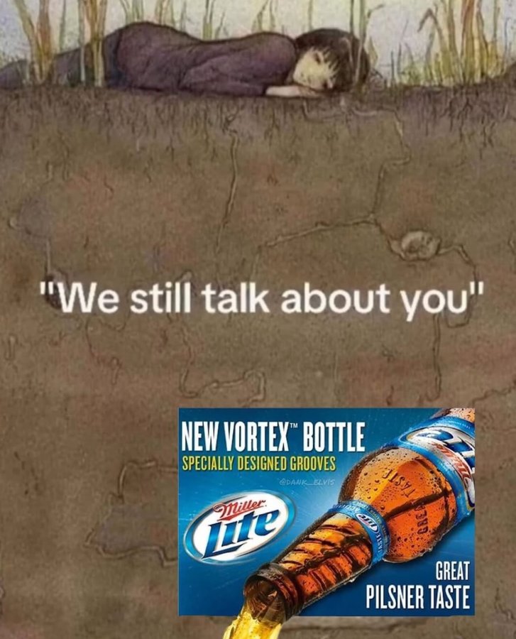 Instagram post by @dank_elvis for Miller Lite. Caption reads: Bring it back @millerlite.