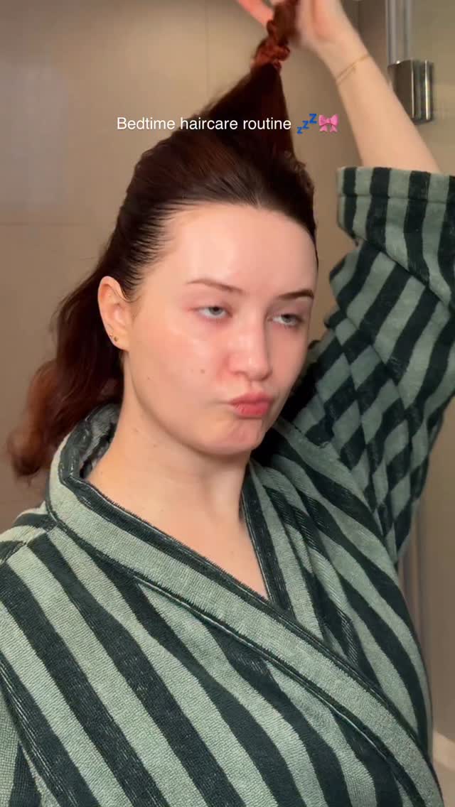 Instagram post by @youglowgrrl for Piglet in Bed. Caption reads: Bedtime haircare routine 💤🎀

Products....