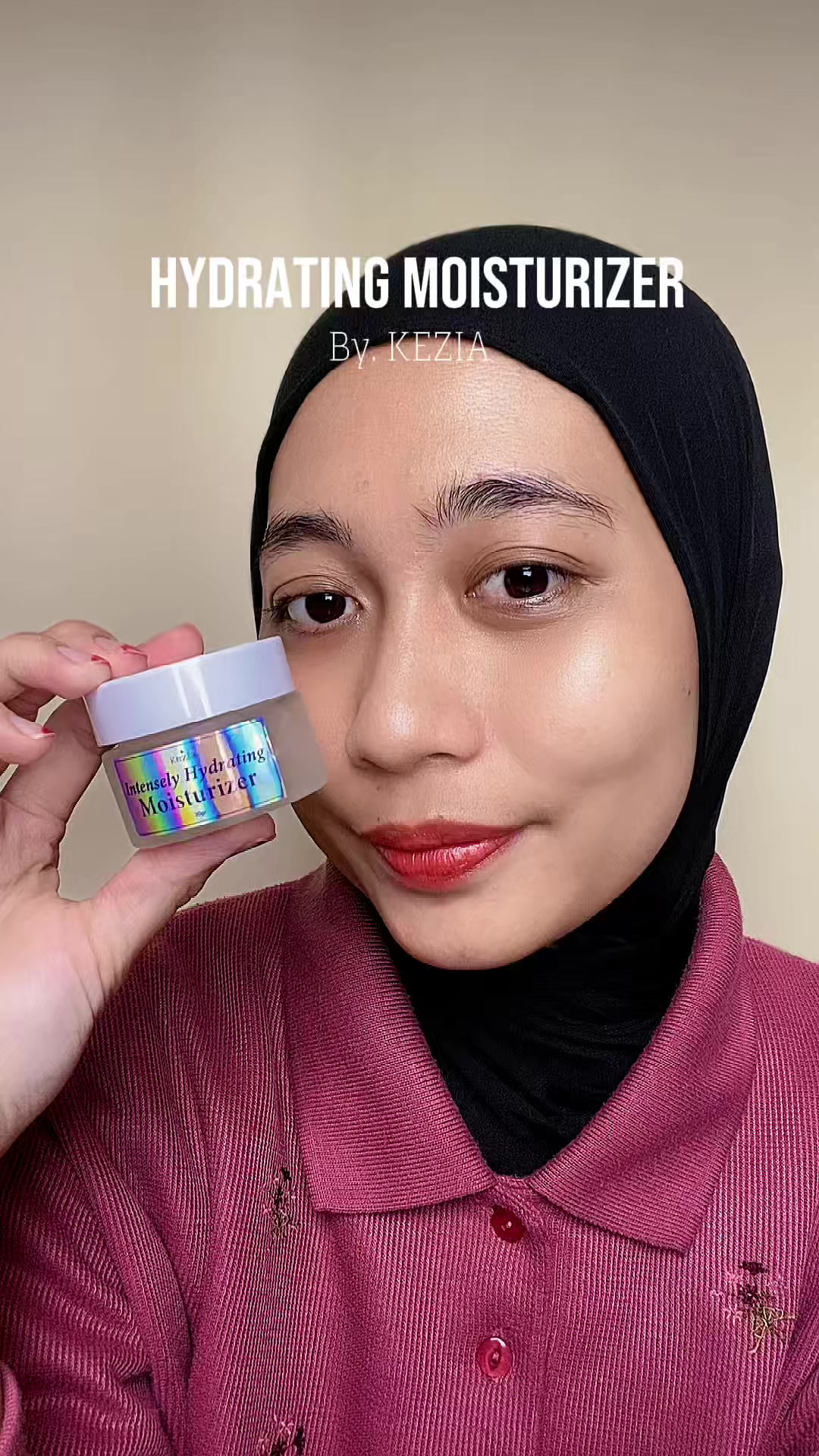 TikTok post by @matchaaa.cha4 for Kezia Beauty. Caption reads: [...] moisturizer yg lagi aku pake dari @KEZIA....