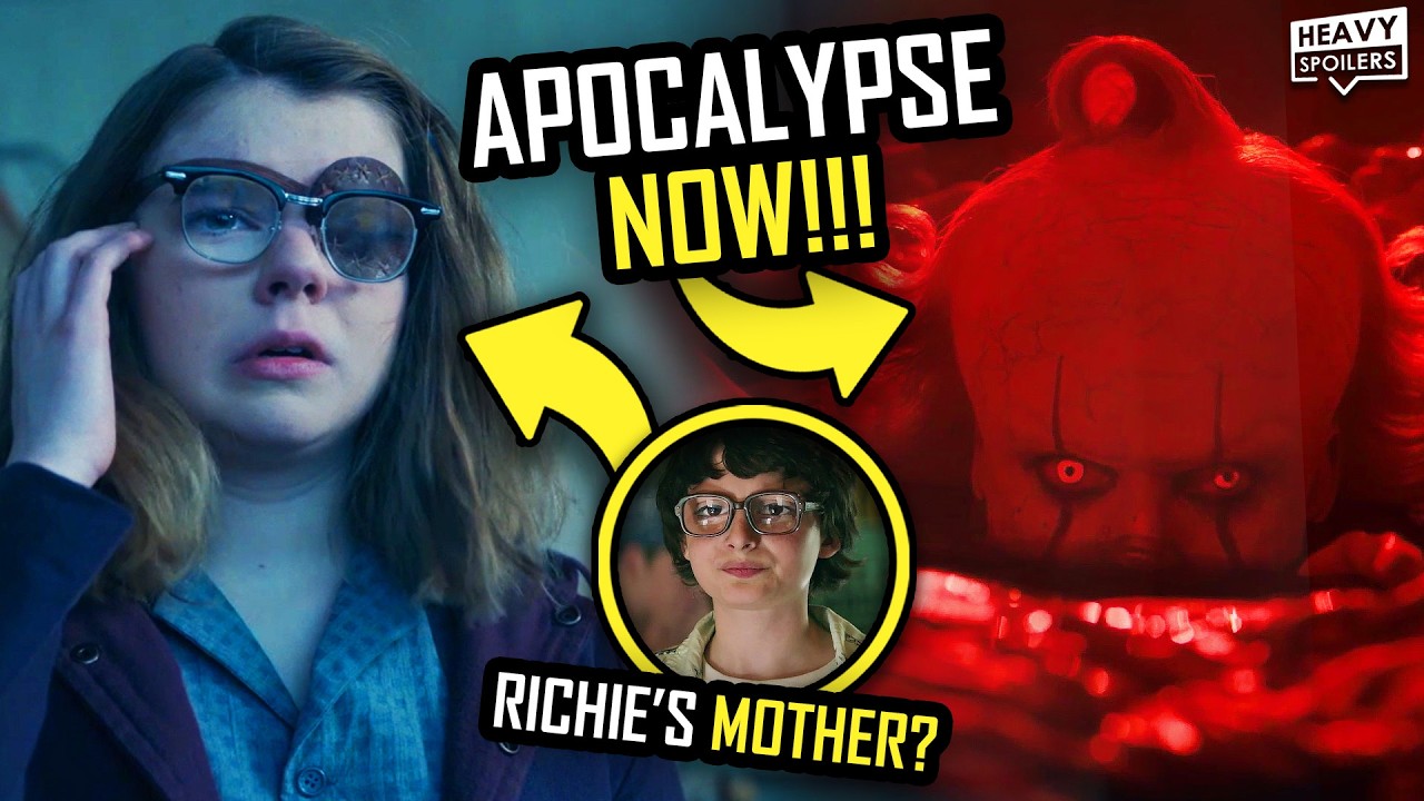 YouTube post by @heavyspoilers for Storyblocks. Caption reads: IT Welcome To Derry Episode 7 Breakdown & Ending....