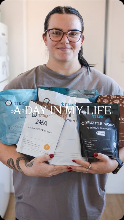 Instagram post by @julia_hannaford for True Protein. Caption reads: [...] not get my protein target each day.....