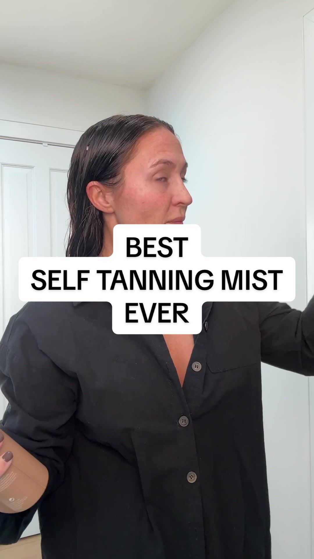 TikTok post by @laurenimbriaco for Peta Jane Beauty. Caption reads: [...] #selftanroutine @Peta Jane Beauty .