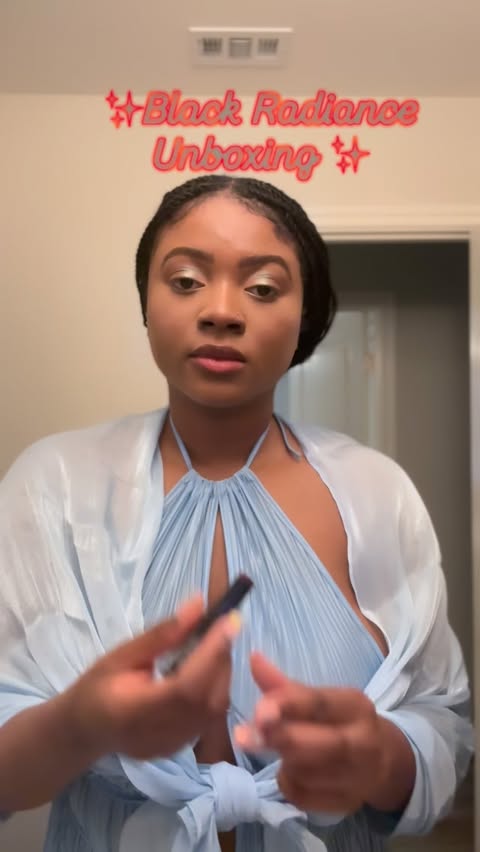 Instagram post by @heavenlyfxshion for Black Radiance Beauty. Caption reads: @blackradiancebeauty loving this “irresistible....