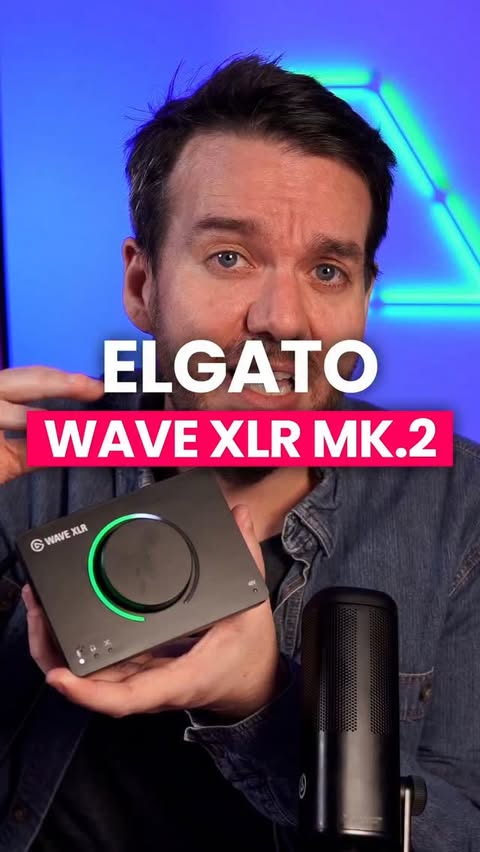Instagram post by @pogstream for Elgato. Caption reads: [...] but the Auto Gain Wizard on the new @elgato....