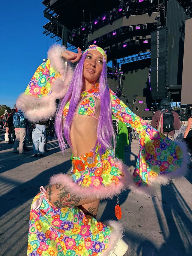 Instagram post by @littlemegss_ for Rave Wonderland. Caption reads: i had so much fun frolicking around day 2 of....