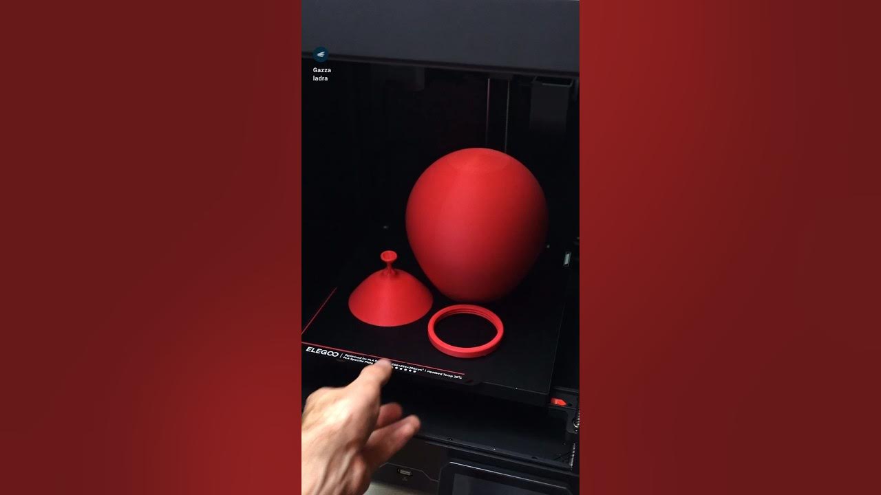 YouTube post by @gazzaladra for ELEGOO. Caption reads: [...] STL link is in my bio

printed on my....