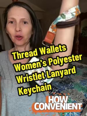 TikTok post by @callah27 for Thread Wallets. Caption reads: Thread Wallets Women's Polyester Wristlet Lanyard....