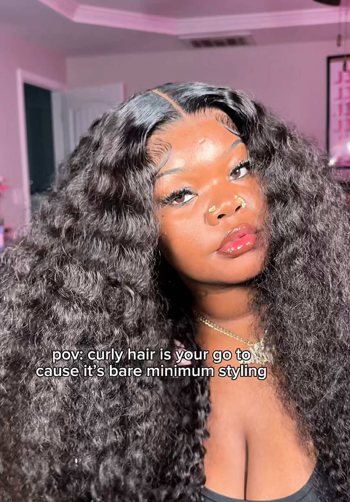 TikTok post by @therealamiyanushen for Forgirl Forever Wig. Caption reads: [...] ✨ #amiyanushen #wiginstall....