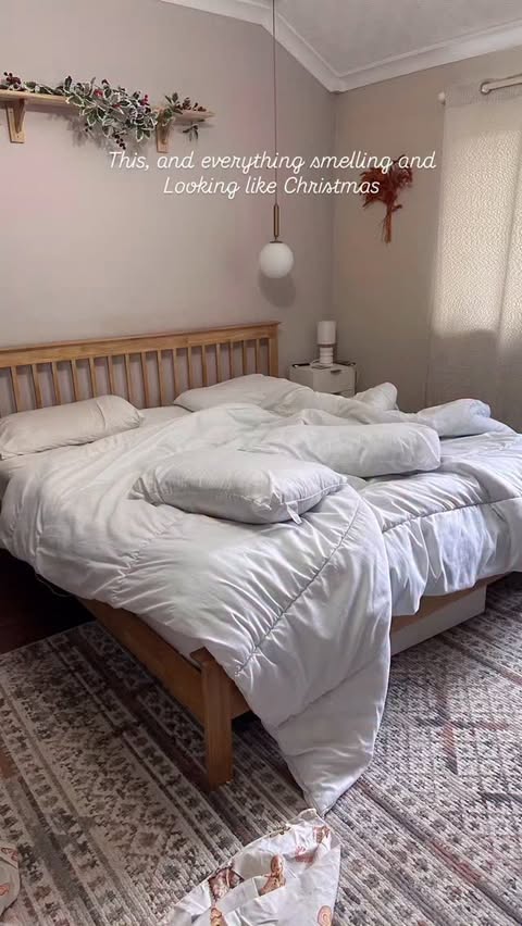 Instagram post by @ems_and_the_quirky for Wilko. Caption reads: New Christmas gingerbread sheets & cozy scents....