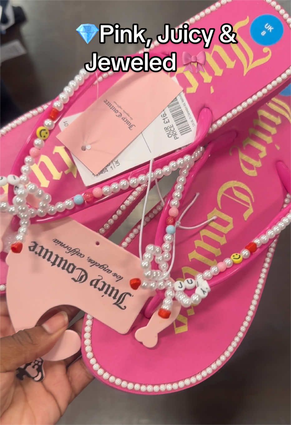 TikTok post by @kourteeyx for Juicy Couture. Caption reads: [...] with a Juicy twist. 💖✨ @JuicyCoutureUk @TK....