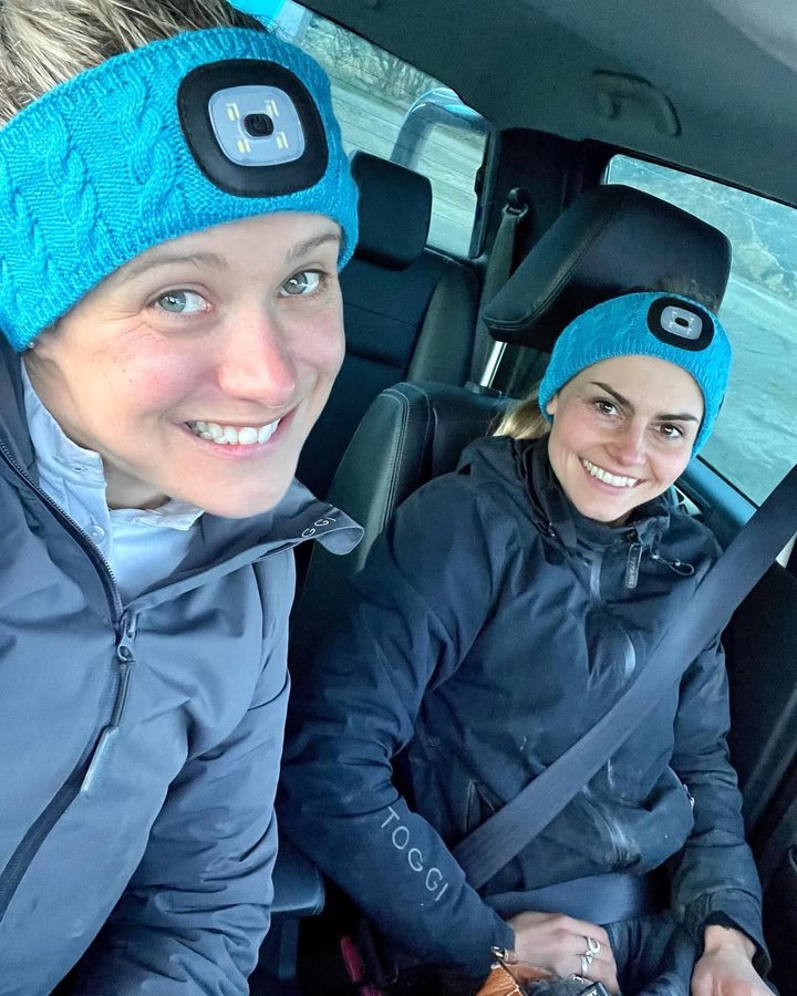 Instagram post by @life_on_the_left_rein for Equi Light. Caption reads: TWINNING in “Tina TEAL” 😜 Eeeeeekkkkkkk SO....