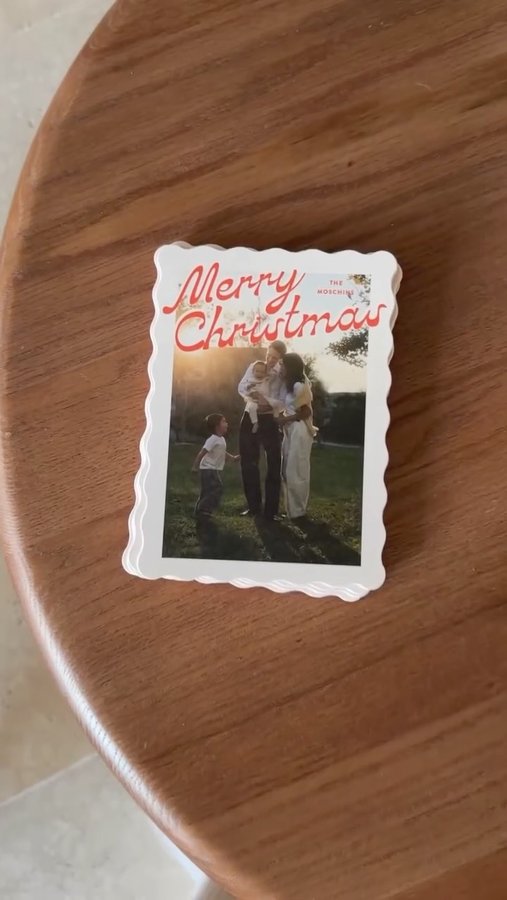Instagram post by @aimeesong for Minted. Caption reads: Taking family photos vs the Christmas card from....
