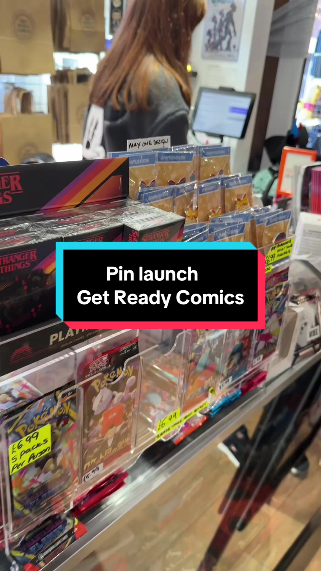 TikTok post by @happilykatherine for Get Ready Comics. Caption reads: AD as my pin is now at @getreadycomics !  Pin....