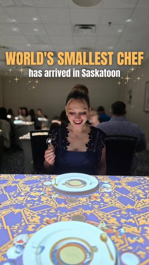 Instagram post by @sneaksandlipstick for Le Petit Chef. Caption reads: [...] simply excited for Saskatoon to be a Le....