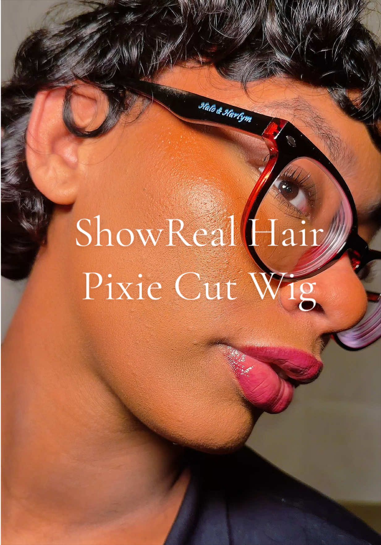 TikTok post by @kaylaonthelace for Showreal Human Hair. Caption reads: Pixie cut but make it a wig ✂️ @Showreal Humanhair....