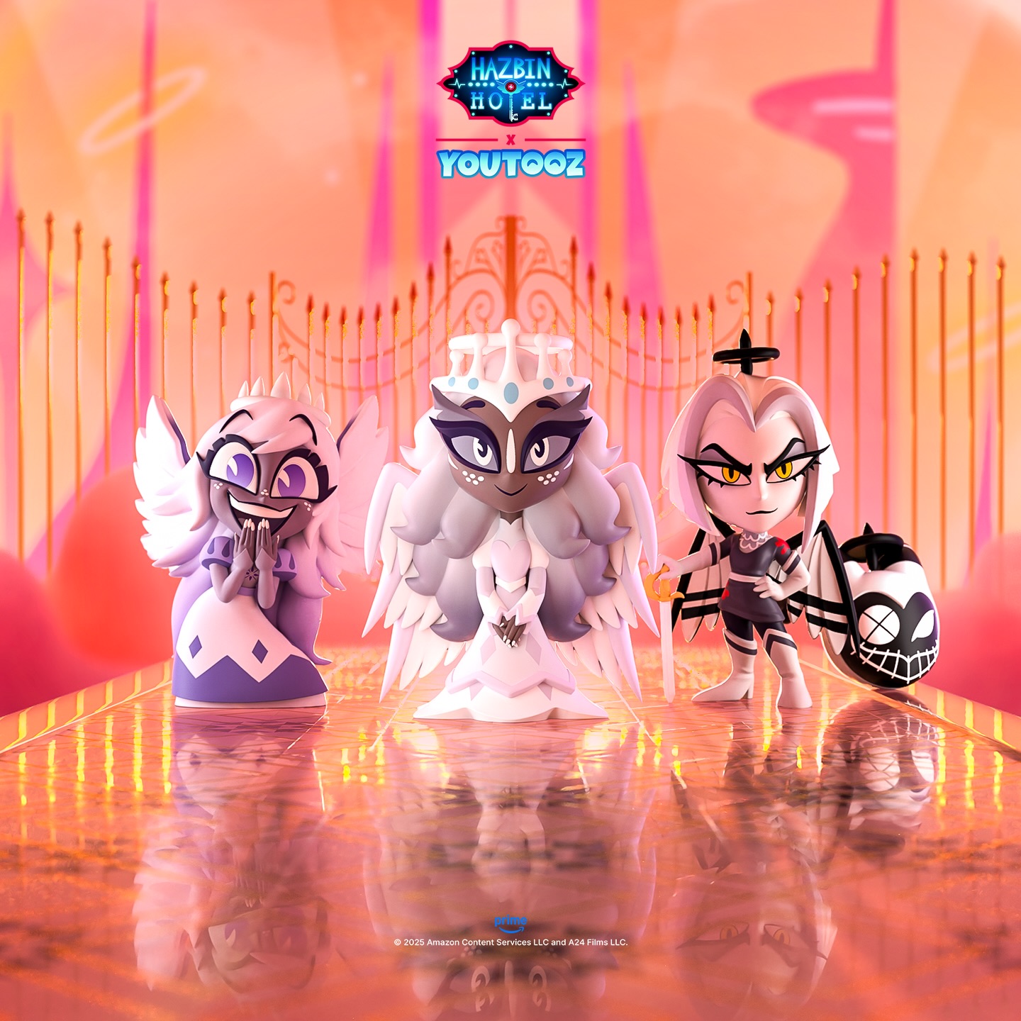 Instagram post by @spindlehorsetoons for Youtooz. Caption reads: [...] know that 👼 the all new #hazbinhotel x....