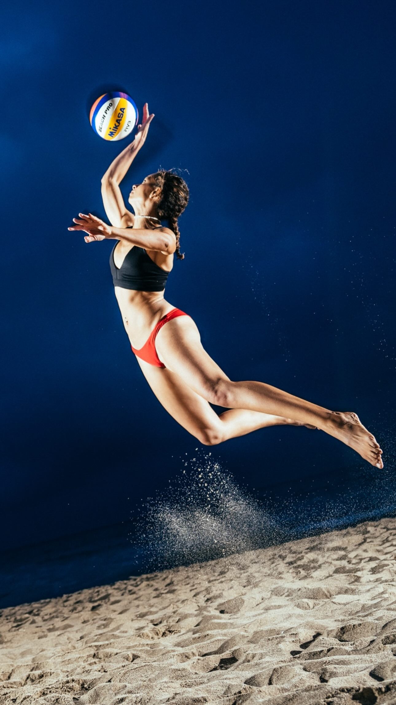 Instagram post by @kirillumrikhin for Profoto. Caption reads: Beach volleyball at sunset with the Profoto....