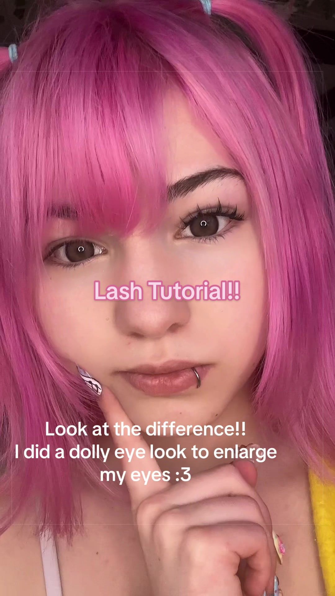 TikTok post by @emitori1 for Lilac St. Caption reads: Cutest lashes from @OKAYLOVE use my link to....