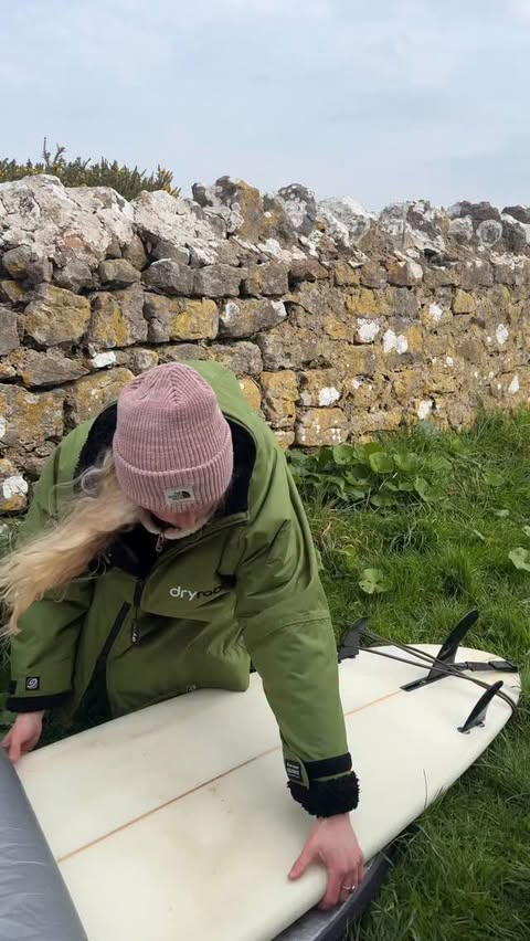 Instagram post by @fitforadventure_ for dryrobe. Caption reads: [...] your alternative is 😄) Grateful for my....