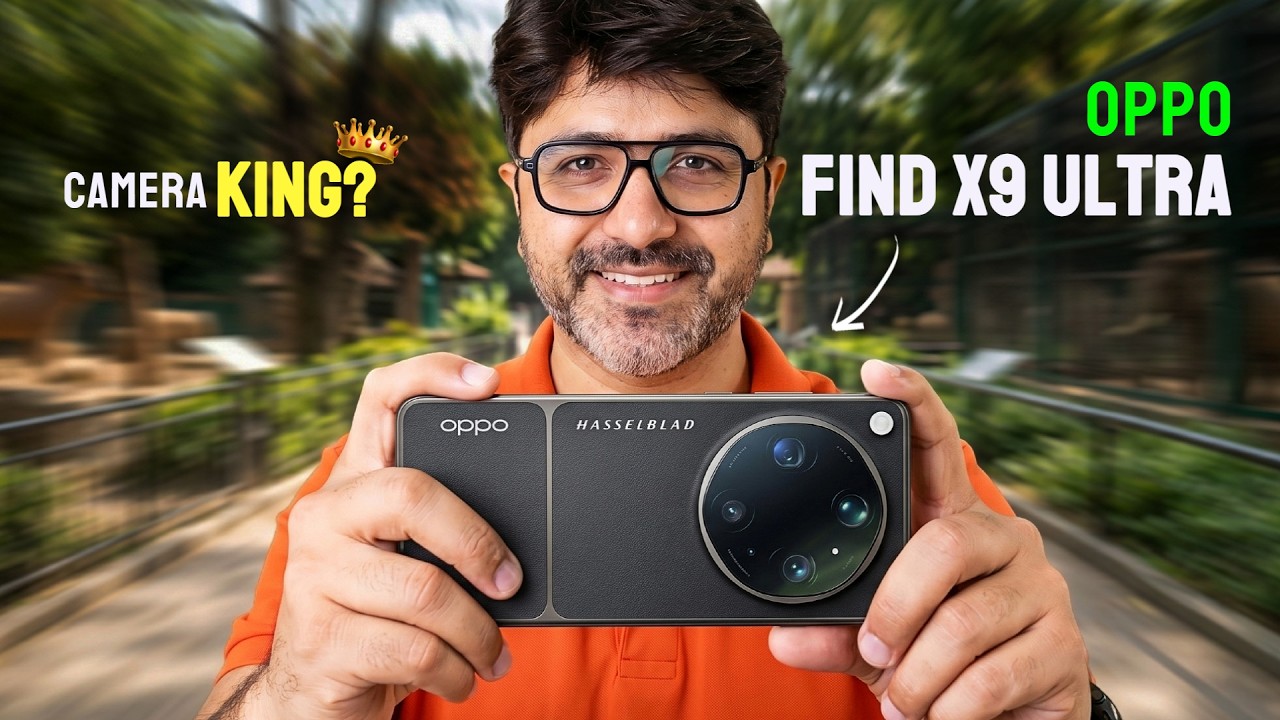 YouTube post by @KunalMalhotraKM for Partnerize. Caption reads: OPPO Find X9 Ultra | The Most Advanced Camera....