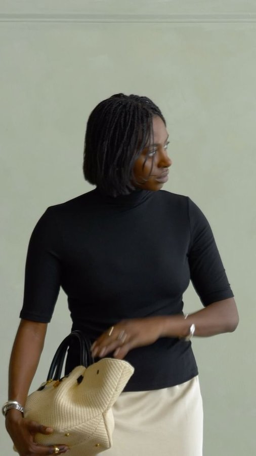 Instagram post by @atiyawalcottfits for Vince. Caption reads: [...] absolutely divine in these pieces from....