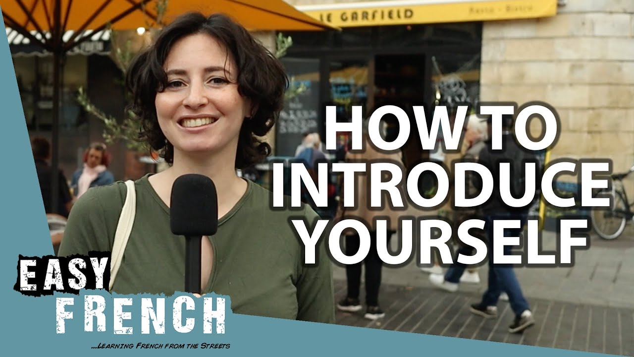 YouTube post by @EasyFrench for italki. Caption reads: How To Introduce Yourself in French | Super Easy....