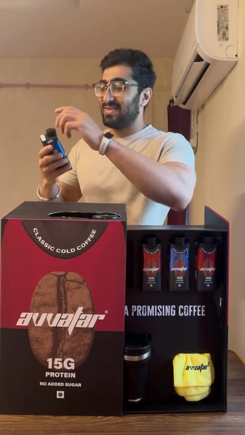 Instagram post by @harshfit7 for Avvatar Sports Nutrition. Caption reads: Use my discount code - HARSH7 @avvatarindia....