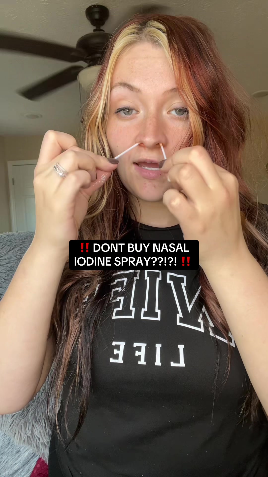 TikTok post by @sassysouthernmouf for Triquetra Health. Caption reads: Nasal congestion sucks—-and so does nasal spray....