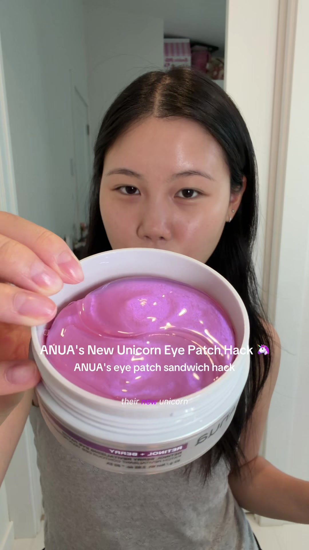 TikTok post by @kaitlynewong for Anua Store US. Caption reads: [...] #anua #skincare @Anua Ambassadors @Anua....