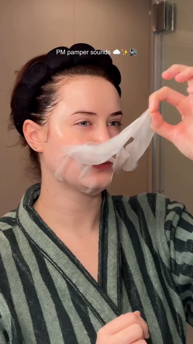 Instagram post by @youglowgrrl for Biossance. Caption reads: PM pamper sounds ☁️✨🔊

Products....