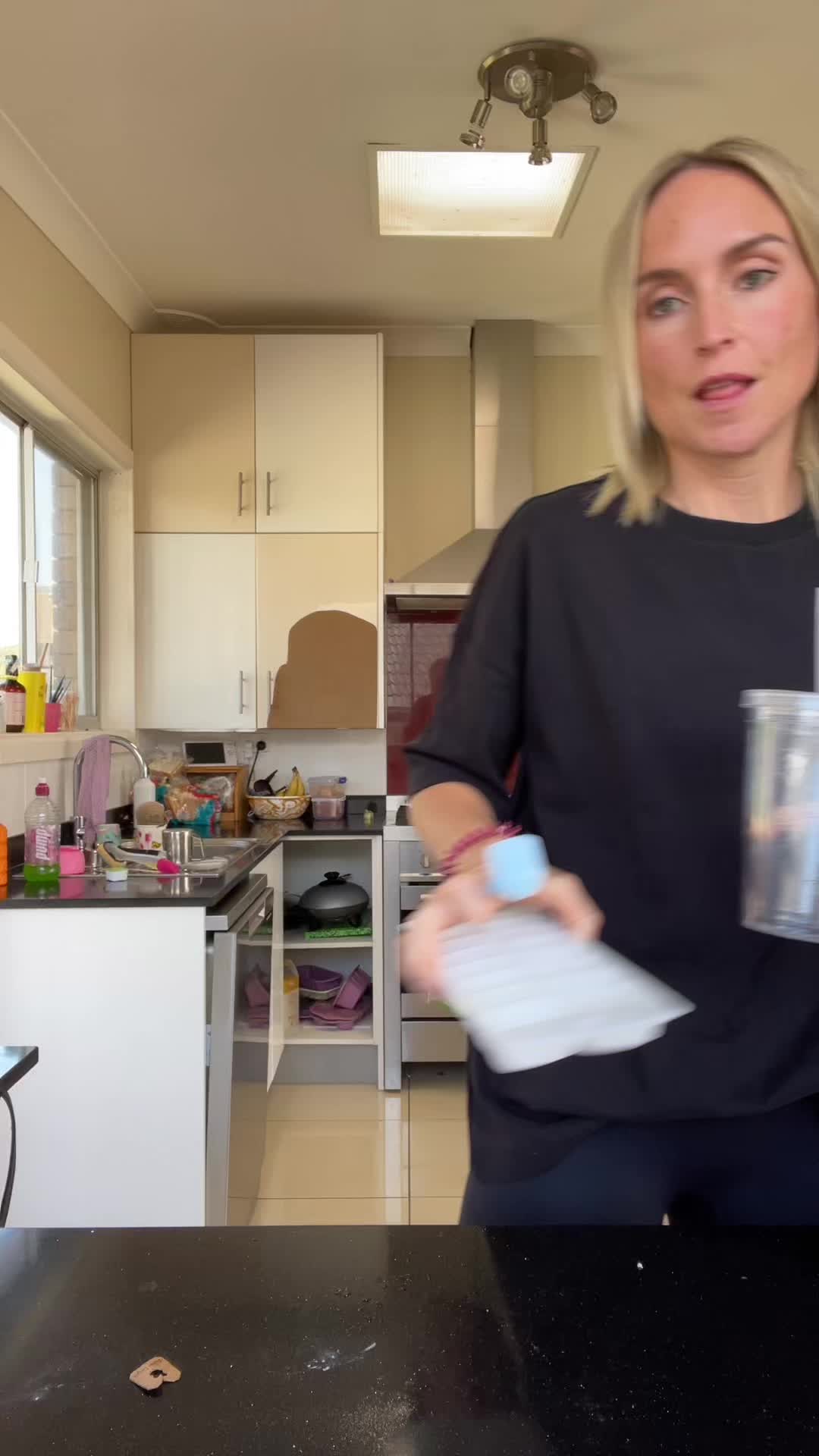 TikTok post by @aims.lc for Moodi Blends. Caption reads: It’s a good time of the day to make a fun drink to....